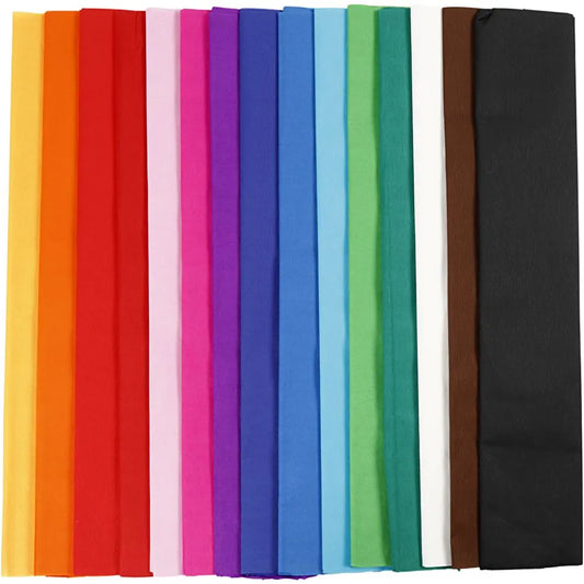 Crepe Paper, assorted colours, L: 2,5 m, W: 50 cm