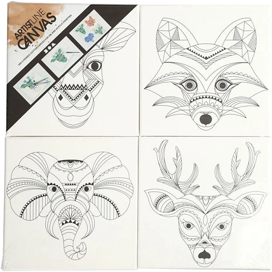 Stretched Canvas With Animal Print - 20x20cm