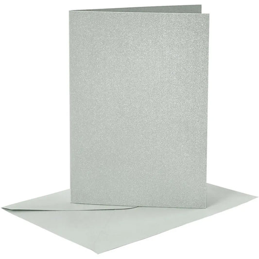 Cards/Envs Silver card size 10.5x15 cm