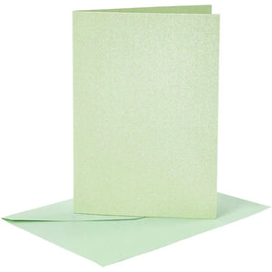 Cards/Envs Lt.Green  card size 10.5x15 cm