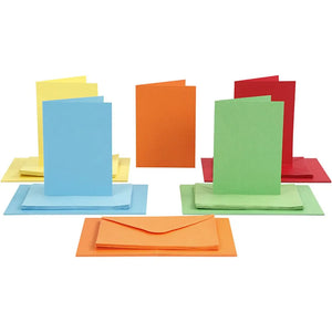Cards and Envelopes Card Size 10.5x15cm Envelope 220g - Assorted Colours (Set of 50)