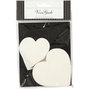Hearts Size 6+8.5cm 240g - White (50 Pieces)