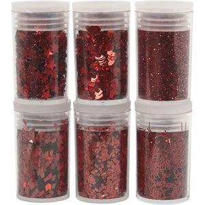 Glitter and Sequin 6x5 g - Red
