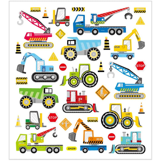 Sticker Sheet - Builder Cars 15x16.5cm (36 stickers)