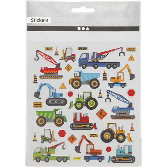 Sticker Sheet - Builder Cars 15x16.5cm (36 stickers)