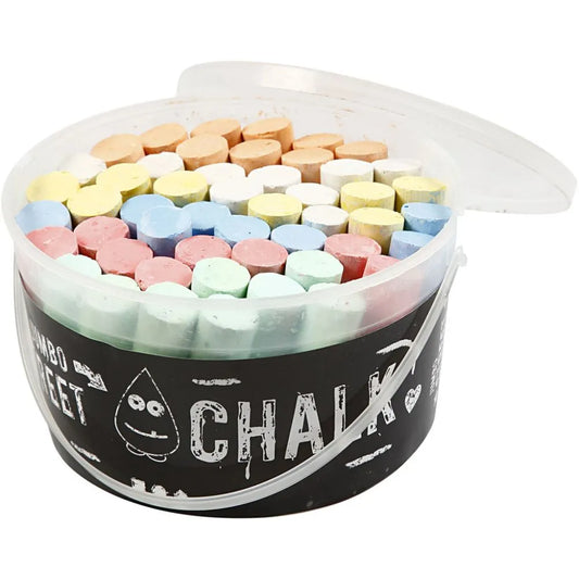 Footpath Chalk - Assorted Colours (50 Chalk Pieces)