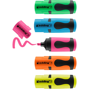 Edding 7 Mini Highlighter - Assorted Colours (5 Pack)