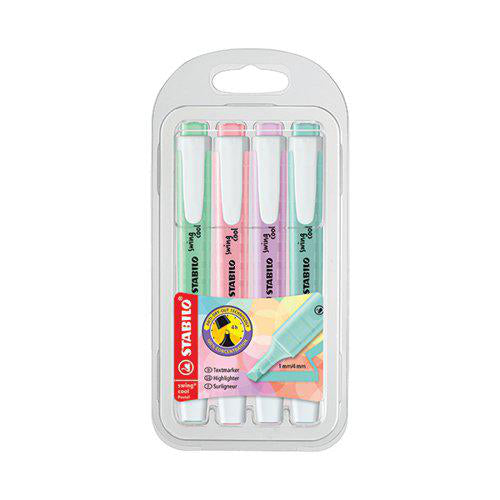 STABILO Swing Cool Highlighters - Pastel (Pack of 4)