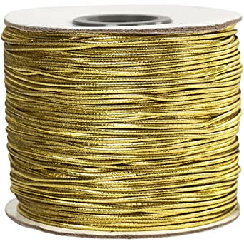 Elastic Beading Cord, gold, thickness 1 mm, 100 m