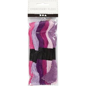 Embroidery Floss 1mm Purple 6 Bundle