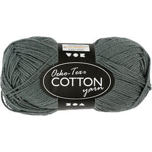 Cotton Yarn, grey, no. 8/4, L: 170 m, 50 g/ 1 ball