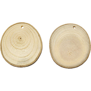 Wooden Disc with Hole -  Assorted Sizes (25 Pack)