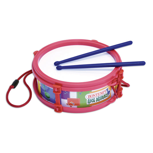 Marching drum with shoulder strap and sticks