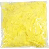 Feathers, yellow, size 7-8 cm, 50 g/ 1 pack