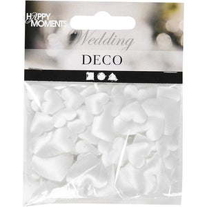 Satin Hearts - White (70 Pieces)
