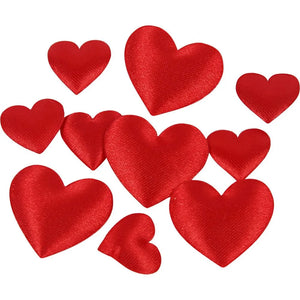 Satin Hearts Red (Pack of 70)