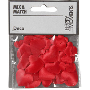 Satin Hearts Red (Pack of 70)