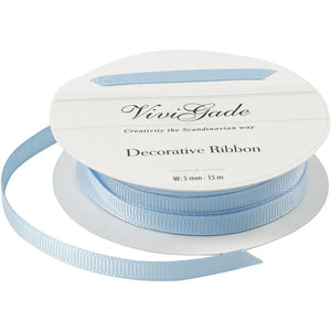 Decoration Ribbon, light blue, W: 6 mm, 15 m/ 1 roll
