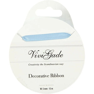 Decoration Ribbon, light blue, W: 6 mm, 15 m/ 1 roll