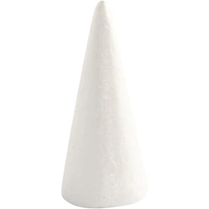 Cone, H: 14.5 cm, D: 6 cm, 5 pcs, white