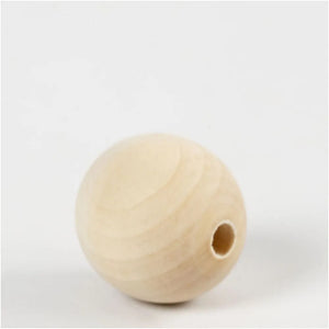 Wooden Bead Diameter 30mm Hole Size 5mm (4 Pieces)