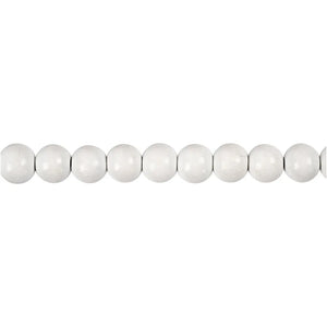 Wooden Beads, white, D: 8 mm, hole size 2 mm, 15 g