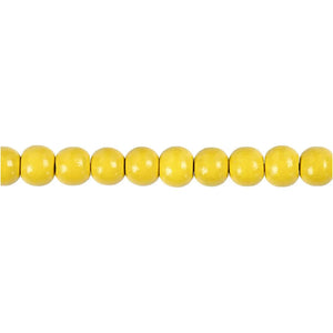 Wooden Beads, dia. 8 mm, hole size 2 mm, yellow, 15g/ 1 pack