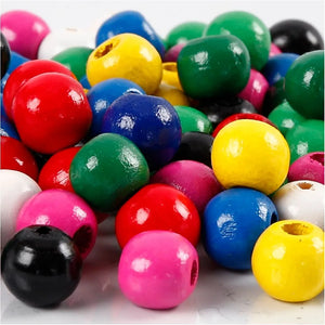 Wooden Beads Mix - Assorted colours