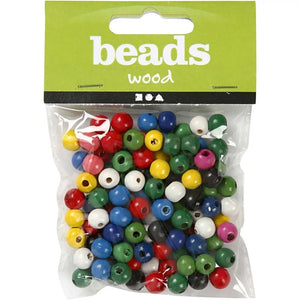 Wooden Beads Mix - Assorted colours