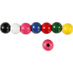 Wooden Beads Mix - Assorted colours