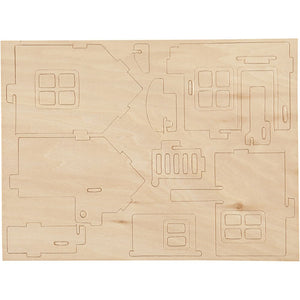 3D Wooden House Kit - Terrace (1 Piece)