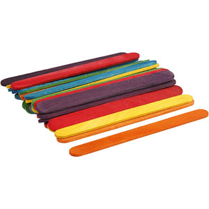 Wood Sticks in Assorted Colours (Pack of 30)