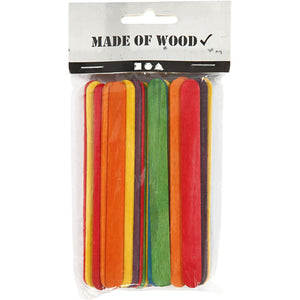 Wood Sticks in Assorted Colours (Pack of 30)