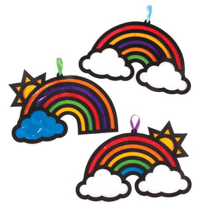 Rainbow Stained Glass Decorations Kits (Pack of 6)