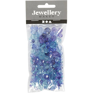 Faceted Bead Mix Blue Harmony 4-12 mm, 45g