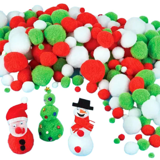 Christmas Pom Poms Value Pack (Pack of 210)