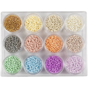 Rocaille Seed Beads pastel colours, D 3 mm