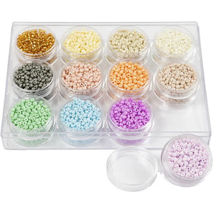 Rocaille Seed Beads pastel colours, D 3 mm