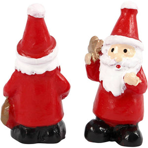 Miniature Santa Resin Figurines (2 Pack)