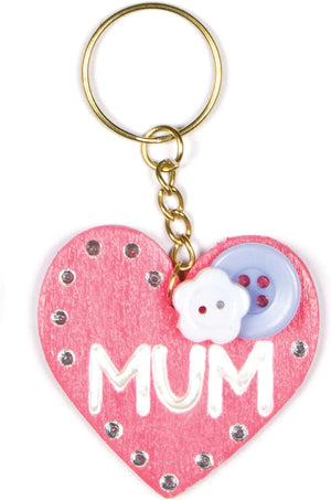 Wooden Heart Keyrings (Pack of 8)