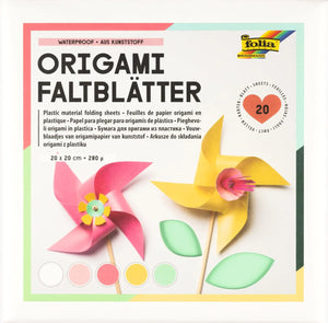 Origami Folding Sheets Plastic 20x20cm - 5 Colours