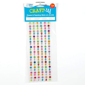 Flower Teardrop Stick-on Jewels (Pack of 138)