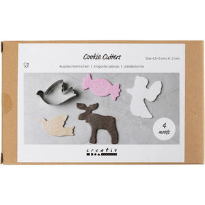 Cookie Cutters - Metallic Silver Christmas Shapes (4 Pack)