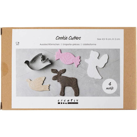 Cookie Cutters - Metallic Silver Christmas Shapes (4 Pack)