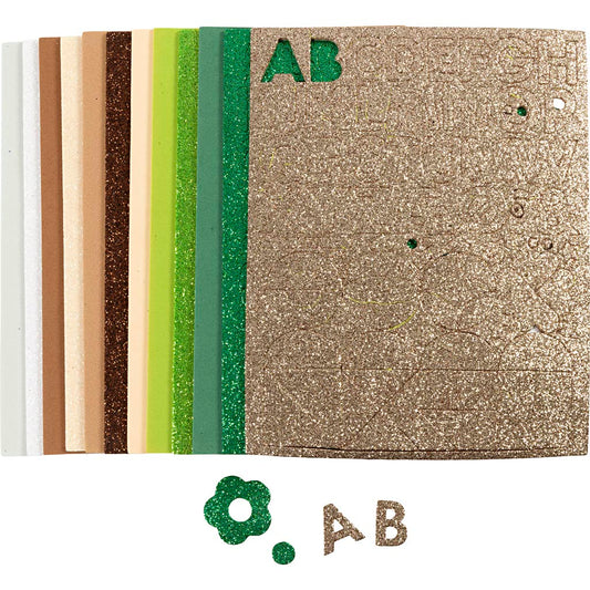 Foam Sheets Size 14x25cm Thickness 2mm - Nature Colours (12 Sheets)