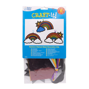 Rainbow Stained Glass Decorations Kits (Pack of 6)