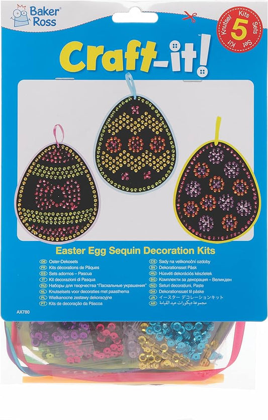 Easter Egg Sequin Decoration Kits Pk.5