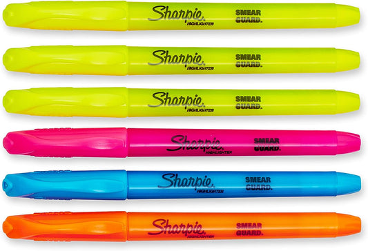 Sharpie Pocket Highlighters, Chisel Tip, Assorted Fluorescent