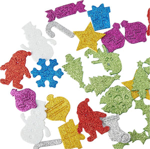 Christmas Glitter Stickers (Pack Of 100)