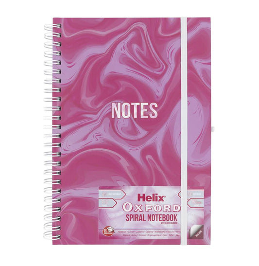 Helix Oxford Spiral Notebook A5 - Marble Pink